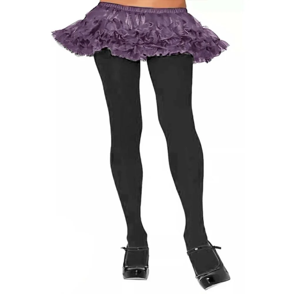 Opaque Nylon Lycra Tights Womens Plus Size Queen Stretchy Black Pantyhose